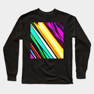 Purple Green And Yellow Abstract 609 Long Sleeve T-Shirt